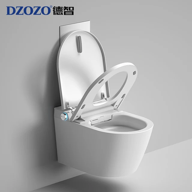 Bathroom Sanitary Ceramic White Bidet Toilet Seat Automatic Wall Hung Toilets Small Smart with Concealed tank
