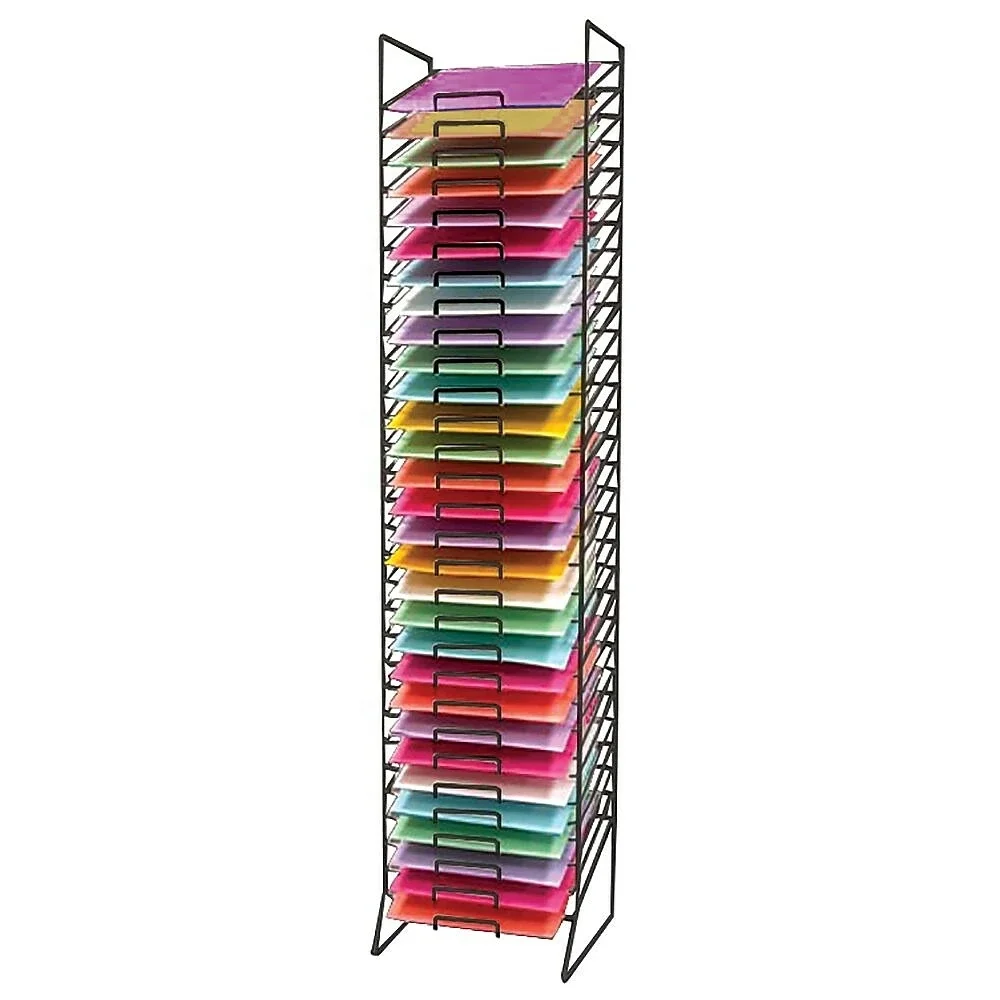 30 Slots Black Wire Scrapbook Paper Rack Wrapping Paper Display Stand ...