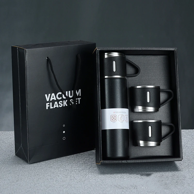 500ML vacuum flask gift set a cup of three lids