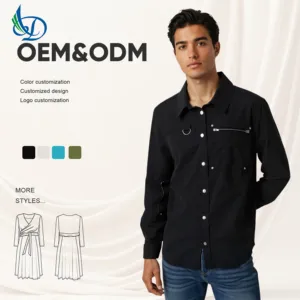 High Quality Men's Long Sleeved pilot Jacket, Collar, Solid Color Pattern, Outdoor Sportswear