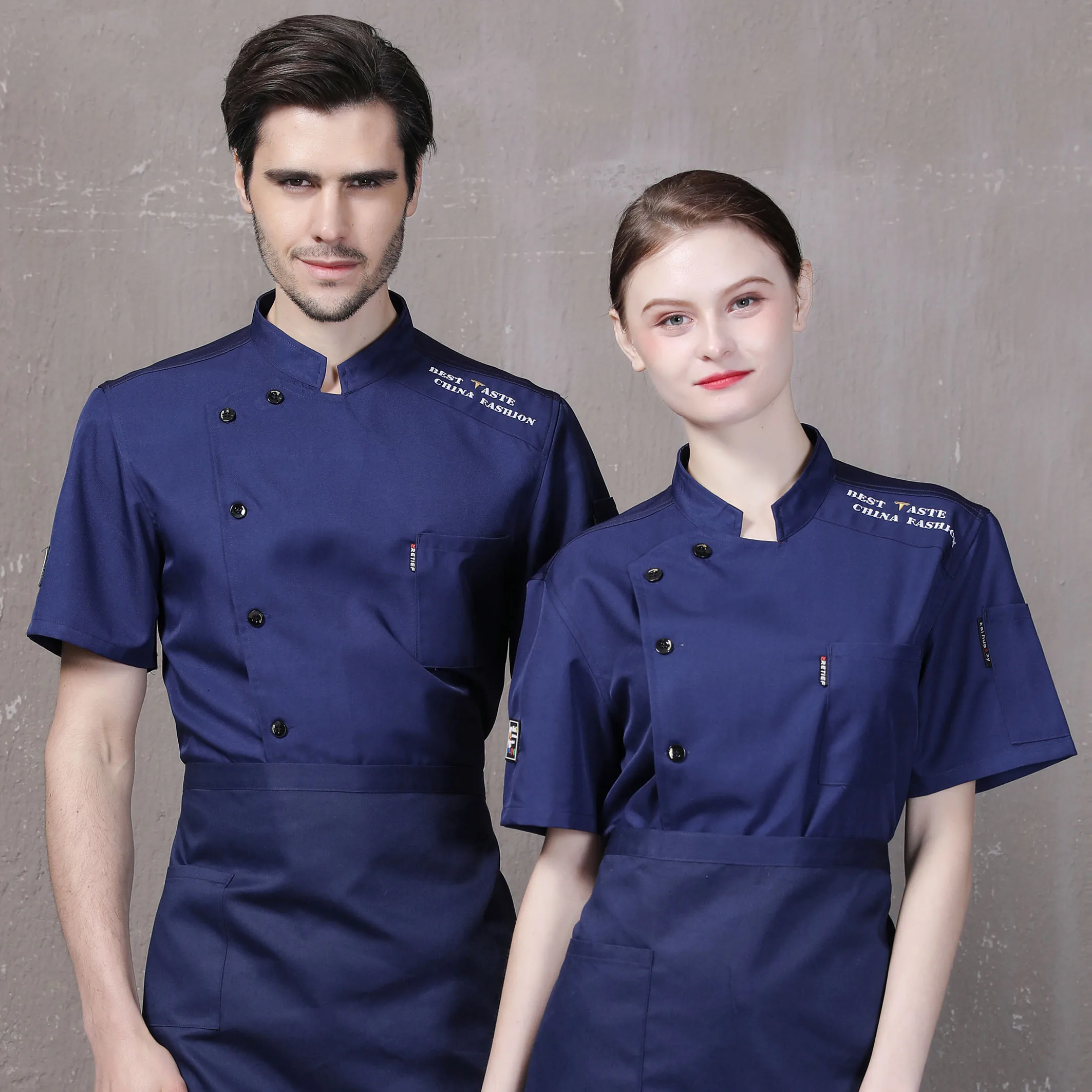 
high quality short sleeve jacket unique design chef uniform cheap chef jacket 