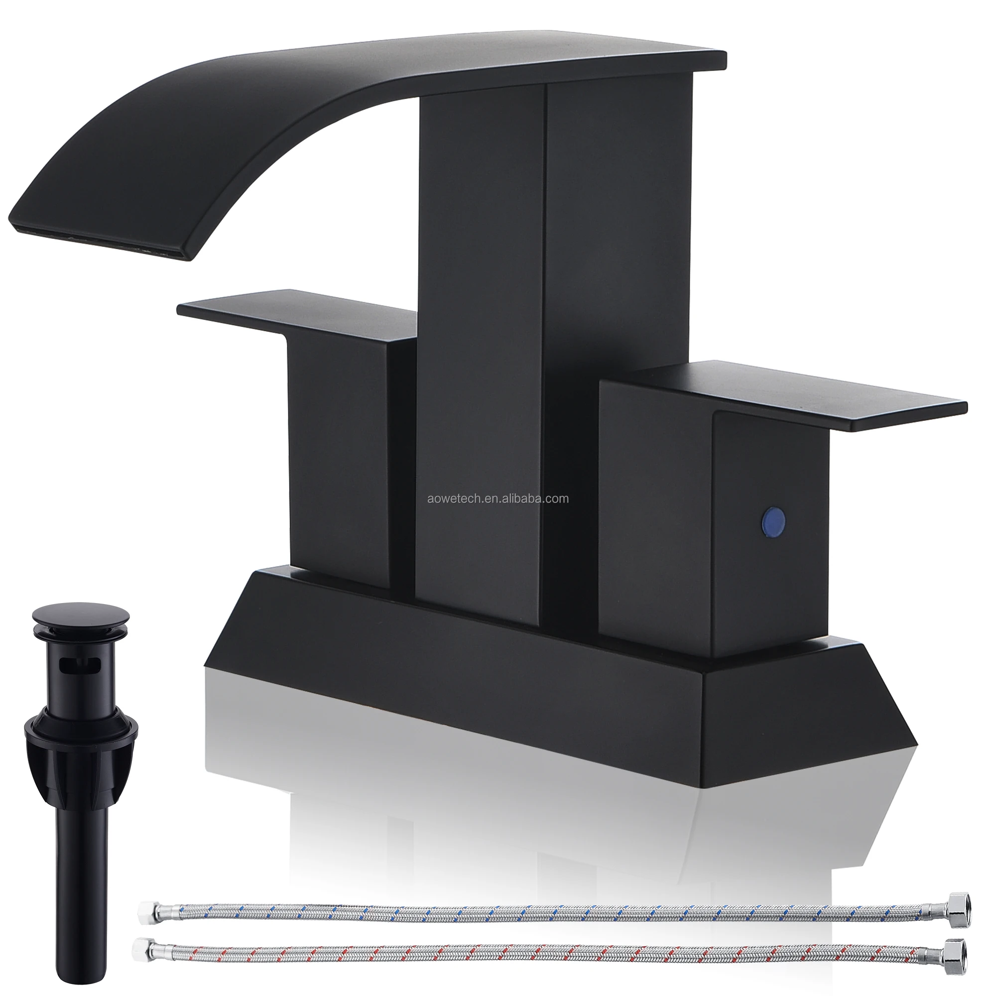 Modern 3-Hole Deck Stainless Steel Bathroom Touchless Sensor Ceramic Valve Core Metered 2-Handle 5-Year Warranty Free Basin