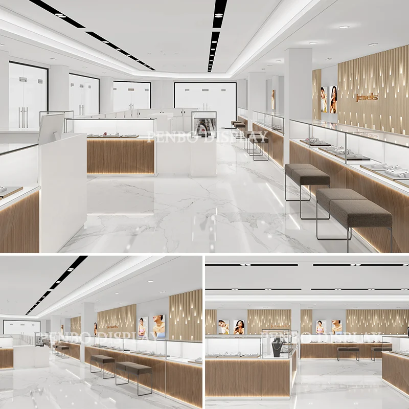 Luxury Jewelry Showcases Glass Display Table With Drawers Custom Glass Jewelry Display