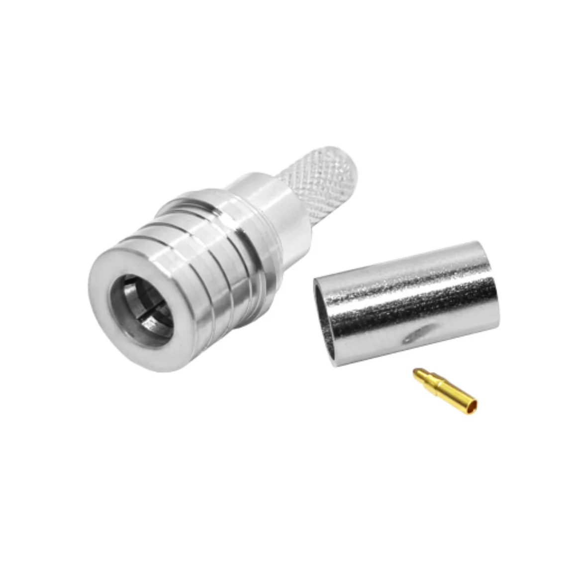 Factory Supply QMA Male Plug Macho Crimp for RG58 LMR195 RG223 RG400 RG142 LMR200 Cable Rf Coaxial Connectors in Stock