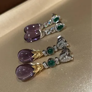 Charming High Value Purple Drop Earrings for Women My Sister's Generation Hair Accessory Light Luxury Joker Style