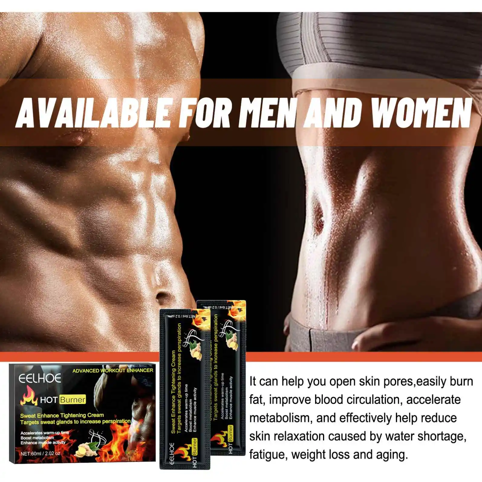 EELHOE Advanced Workout Enhancer Sweat Enhancing and Weight Loss Fat Burning Cream Accelerate Muscle Activity Slimming Gel