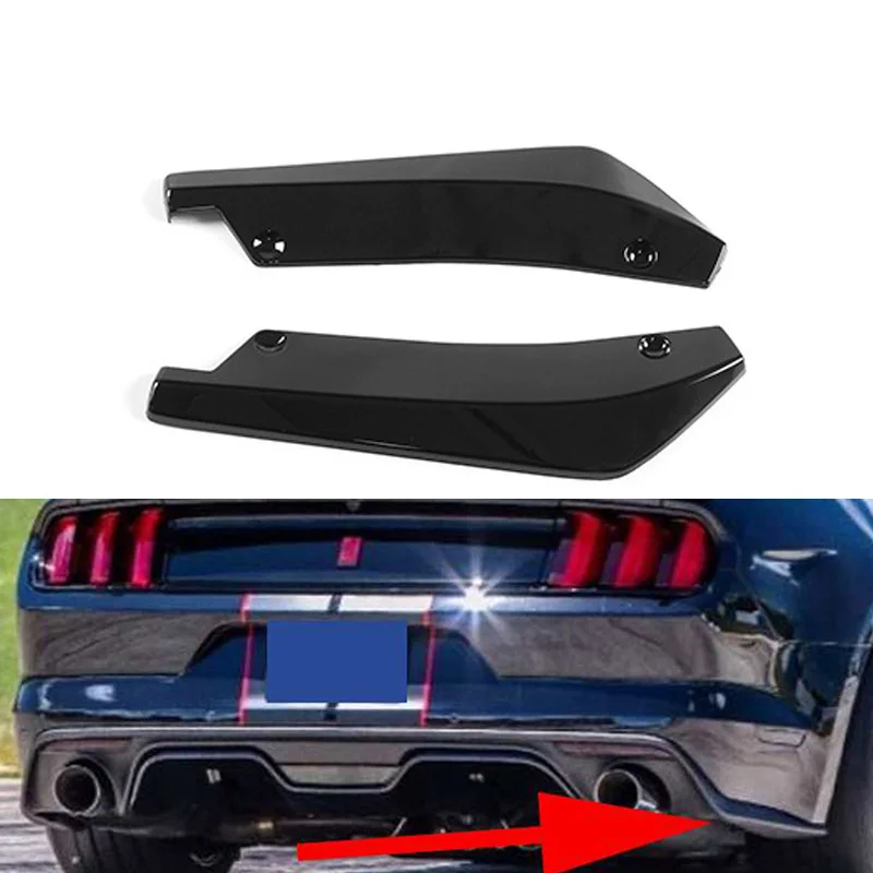 Real Carbon bumper Rear Diffuser Winglets For Ford Mustang Competing 18-22 Rear Extensions Car Accessories