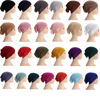 Premiium stretchy jersey cotton muslim inner tube undercap instant bonnet hijab scarf caps underscarf Malaysia hijab women