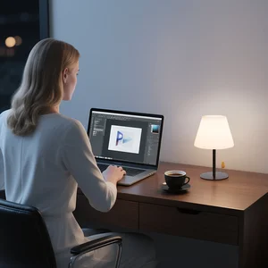 Customizable Design Pull Chain Table Lamp with Type C Nightstand Lamp for Livingroom Bedroom Office Reading Working