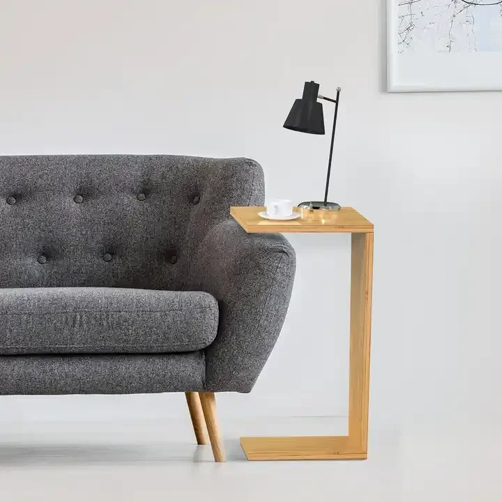 Cheap Price Simple Nordic Cheap square Living Room Natural Wood Black Small Sofa Side End Coffee Table