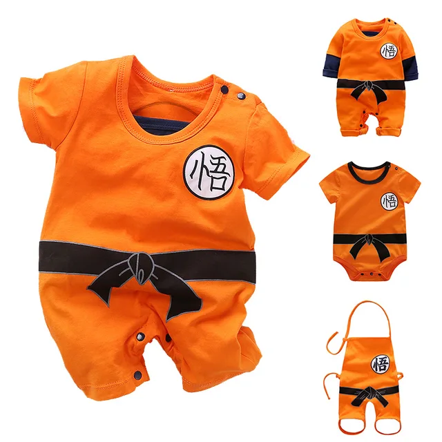 Cross-border Short-sleeved Baby Jumpsuit Dragon Ball Wukong Series Baby Clothes Cotton Baby Clothes Manufacturers Wholesale ODM