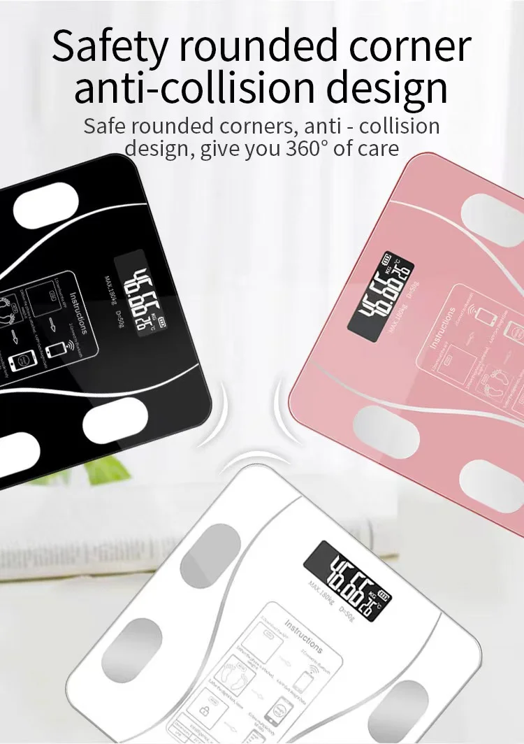Veidt Weighing Low Price 180kg Smart bluetooth BMI Function Digital Body Fat Electronic Bathroom Scale