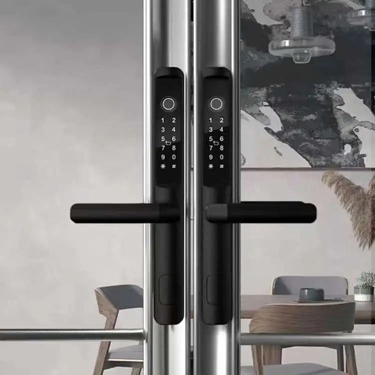 IP65 Waterproof Smart Door Lock TTlock App Biometric Fingerprint Code Card Intelligent WiFi Network for Wood Office Home Use