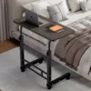 Simple bedside table black frame 80*40 deep glacier