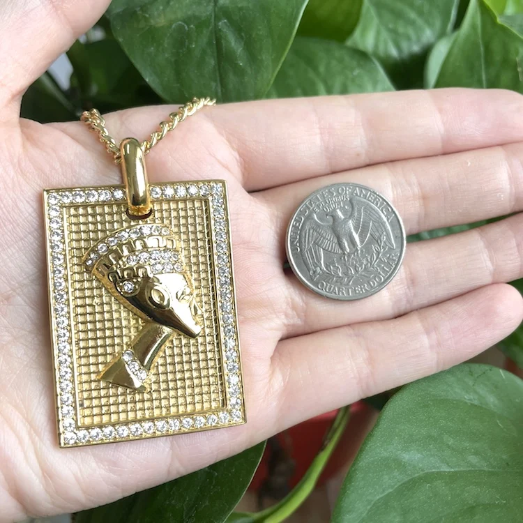 18k Gold Jewelry Queen Nefertiti 