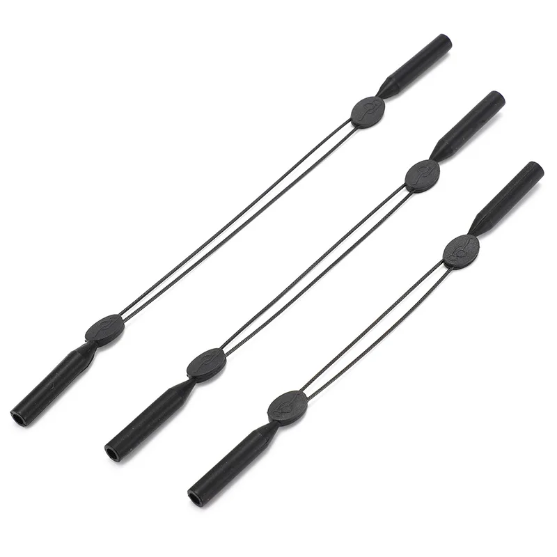 Оптовая продажа черный высококачественный Сверхлегкий Регулируемый силиконовый держатель шнура для солнцезащитных очков фиксатор ремешок