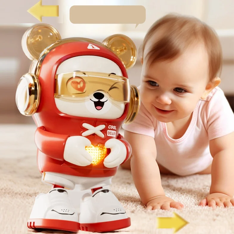 Kids Electric Toy Dancing Robot Swinging Electric Dancing Bear with Lights  and Music