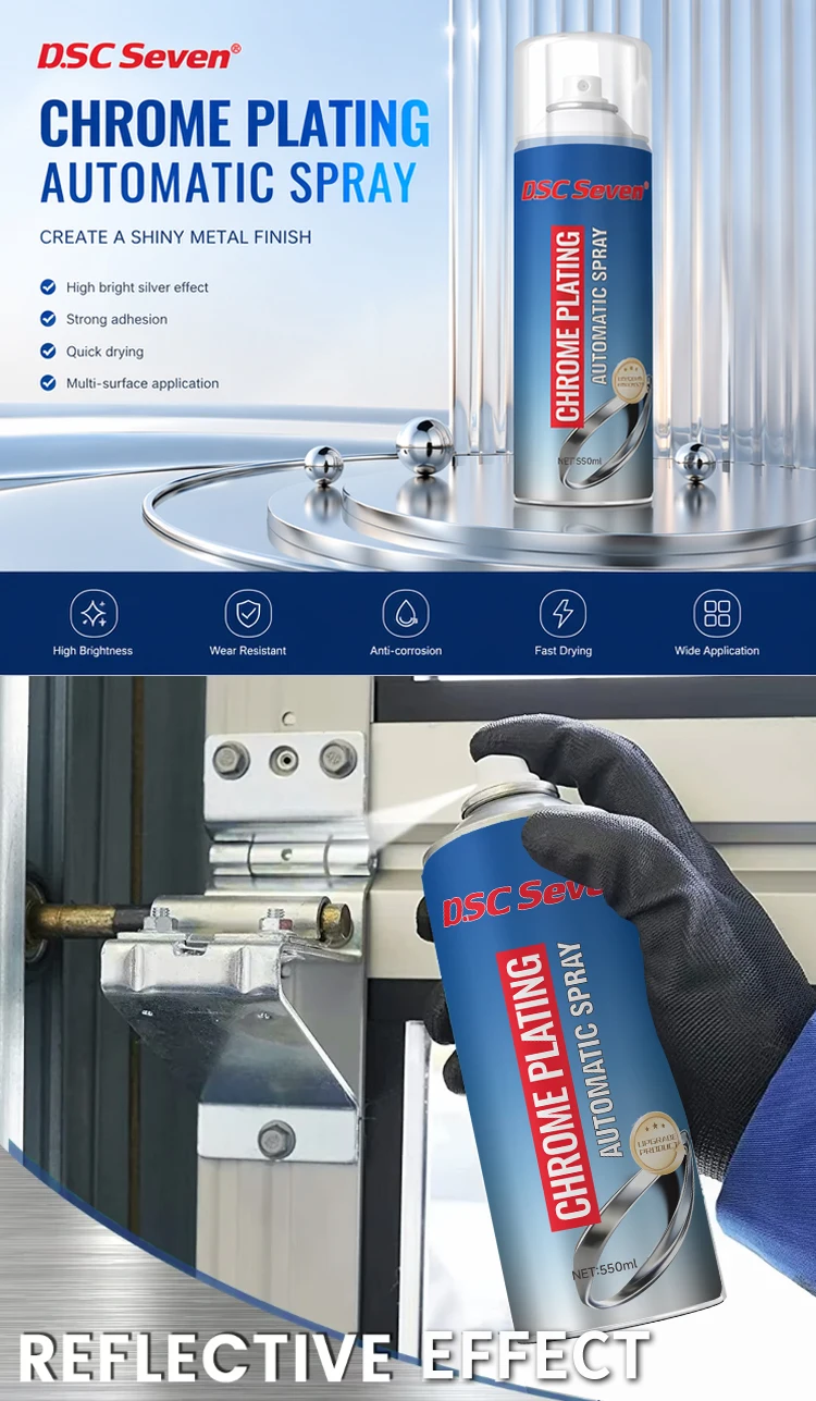 Heat Resistant Acrylic Chrome Spray Paint Liquid Coating for Engine and Metal Components