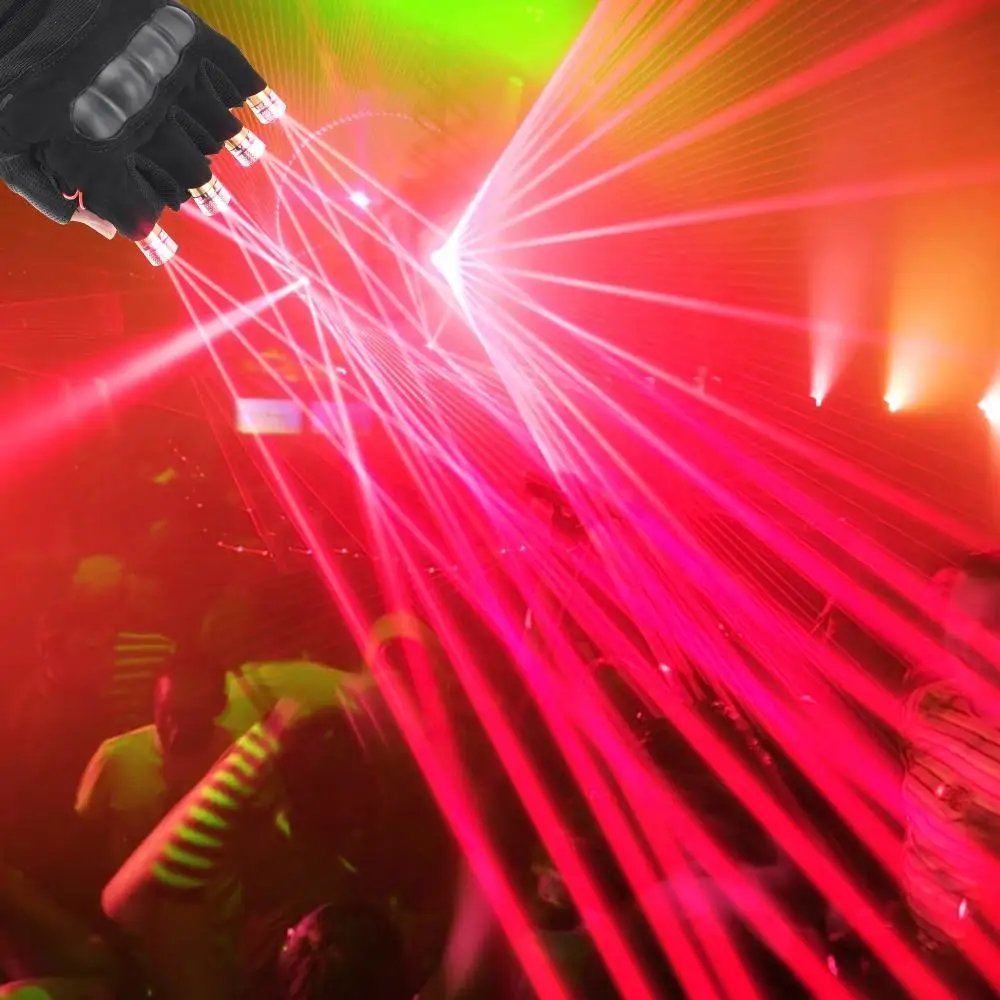 Fast Delivery DJ Club Stage Light Gloves Red Green Purple LED Laser for Dancing Ramadan Occasion Bars Light Guantes Laser Gloves