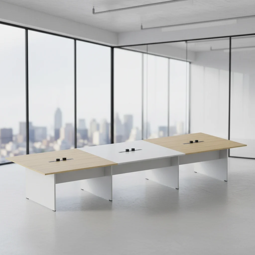 Executive Smart Conference Table Triple Power Rail ABS Connection System Modern Meeting Room Solution 3