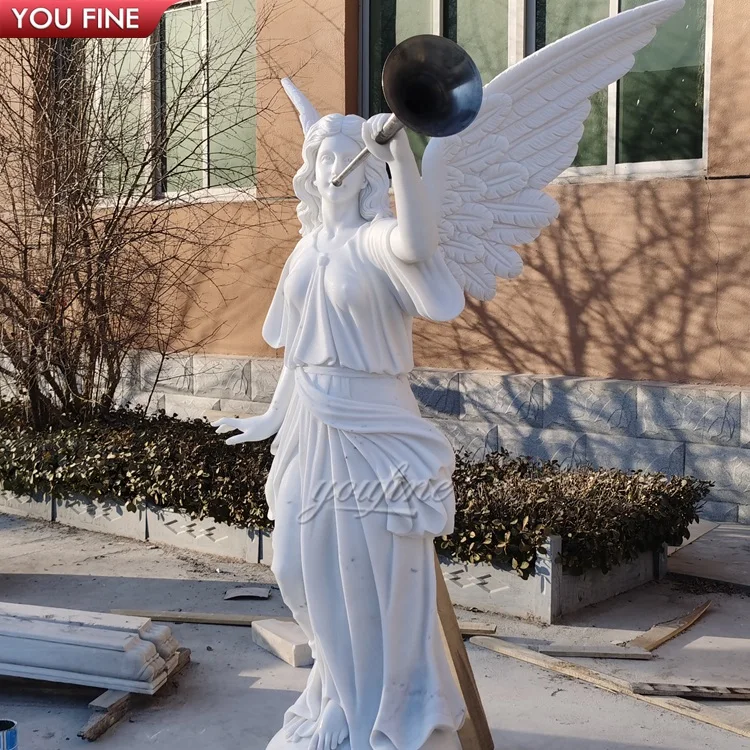 Alibaba.com: Natural Life Size White Garden Marble Angel Wings Statue ...