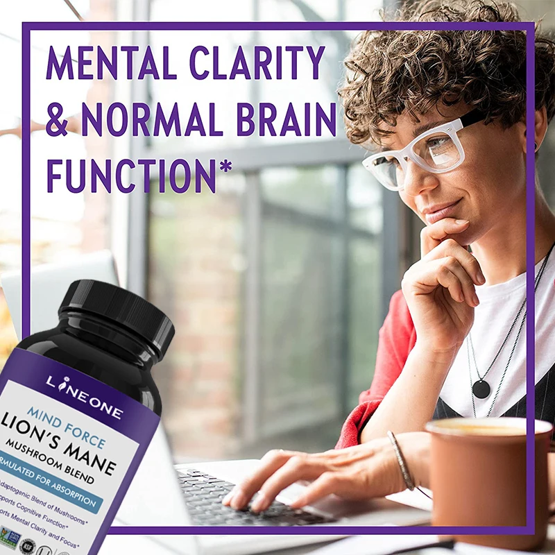 Private Label Organic Hericium Mushroom Extract Nootropics Brain Supplement 2400 mg Lions mane Capsules Booster Memory & Energy factory