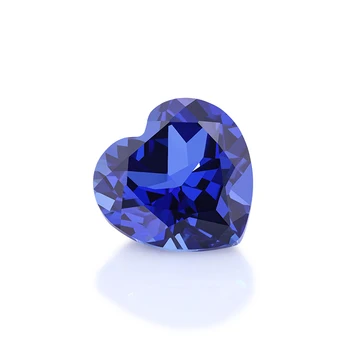stargem lab sapphire 9*9mm heart cut royal blue lab sapphires