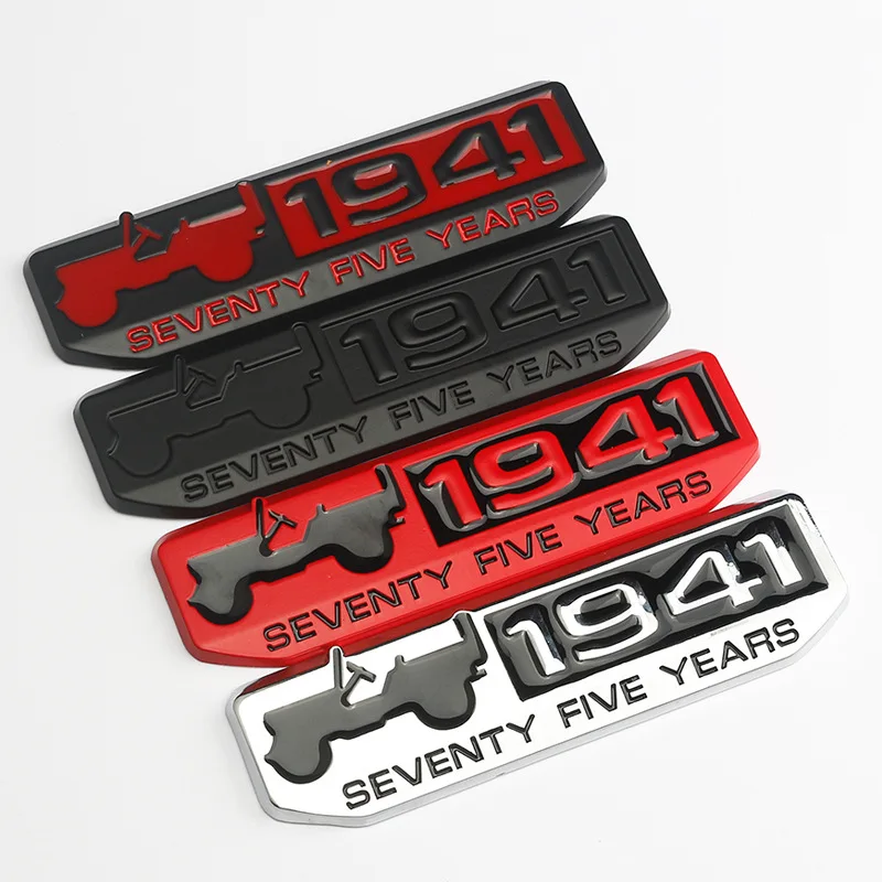 3d Metal 1941 75th Anniversary Commemorate Letter Car Body Stickers Emblem  Badges For Jeep Wrangler Grand Cherokee - Buy Car Badges And Logos,Car  Badges For Sale,Commemorate Badge Product on 