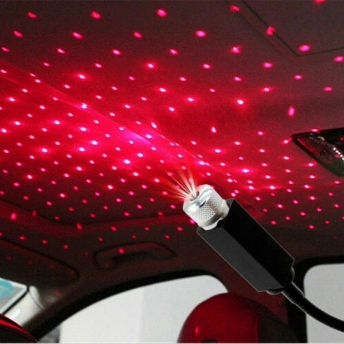 USB LED Coche Interior Techo atmósfera Star Noche Luz Lámpara de luz del proyector Decoración 