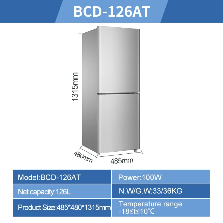 Hot Selling Double Door Smart Fridges Upright Refrigerator 140 Litre