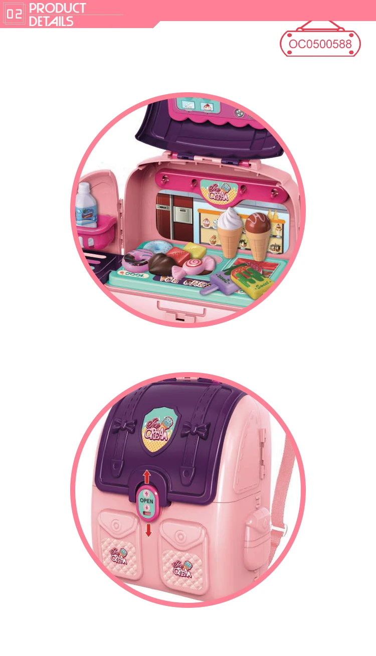 Happy Time Little Chef 2 in 1 Backpack Kitchen Sets Toys Cooking