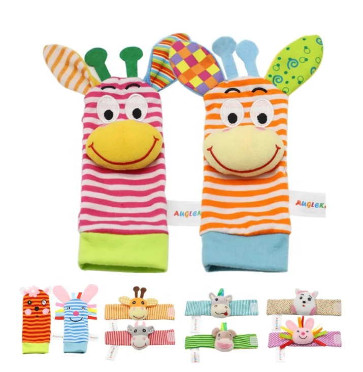 Мягкие Детские носки-погремушки на запястье, хлопковые и плюшевые мягкие детские игрушки, подарок на день рождения для новорожденного мальчика