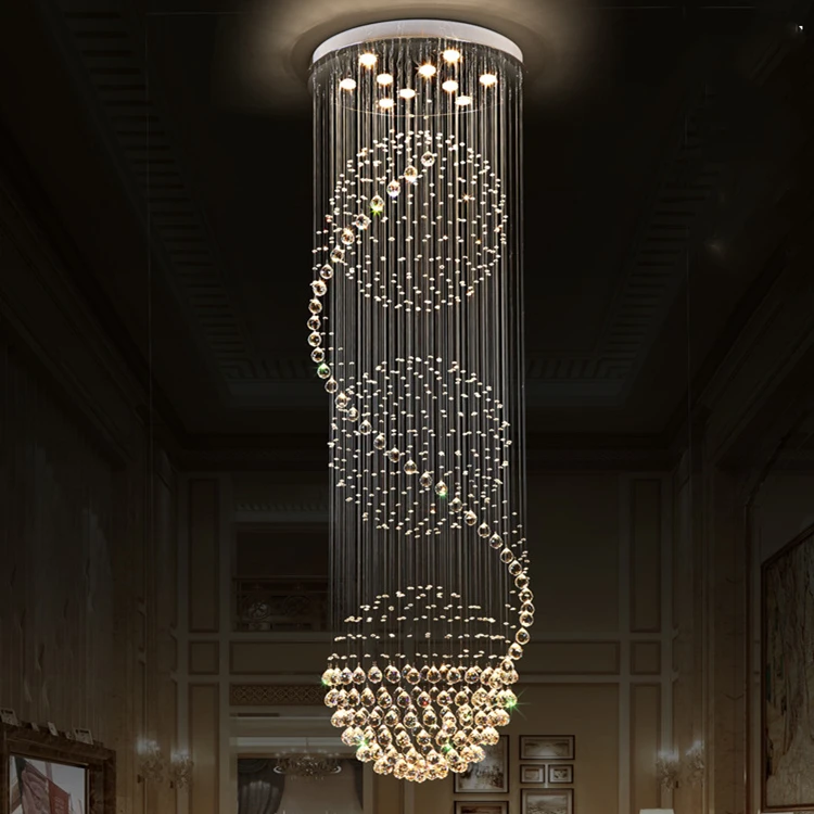 Современные подвесные потолочные светильники L4u, роскошный хрустальный подвесной светильник K9, освещение для лестницы, Хрустальная люстра
