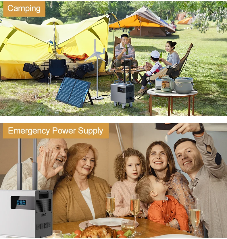 2400w Portable Stackable Energy Storage Solar Generator Power Station ...