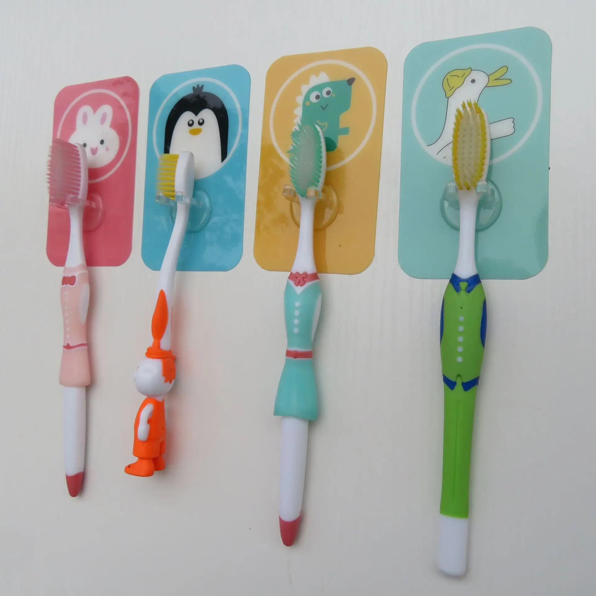 Nordic fashion cute animal powerful suction cup cartoon pattern traceless toothbrush storage rack factory