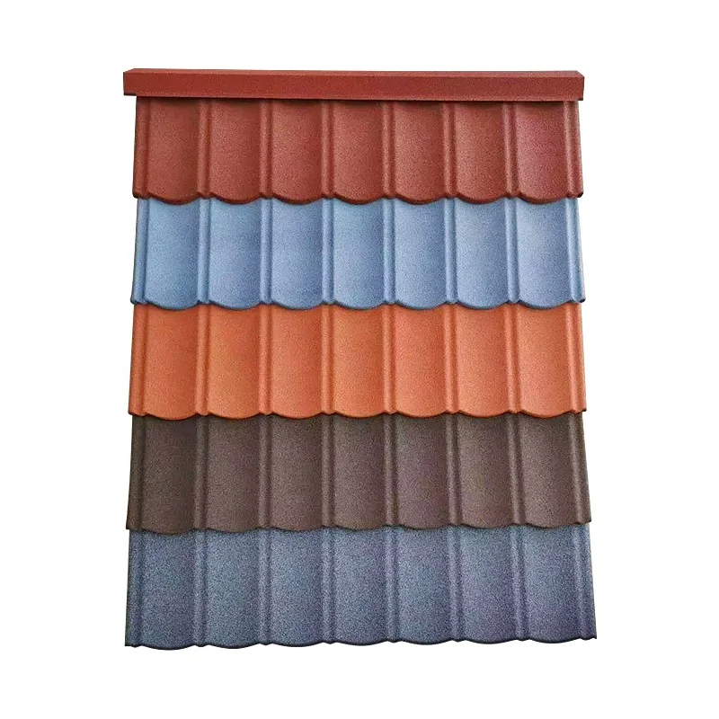 Roofing Tile Roof Sheets Building Material Sale Red White Blue Customized Industrial Surface Color Stone Coated Roofing Tiles