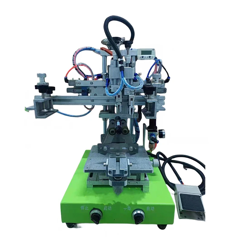 Small Automatic Rotary Screen Printing Machine Semi Automatic Pneumatic Cylindrical Screen Printing Machine for  Round Bottle