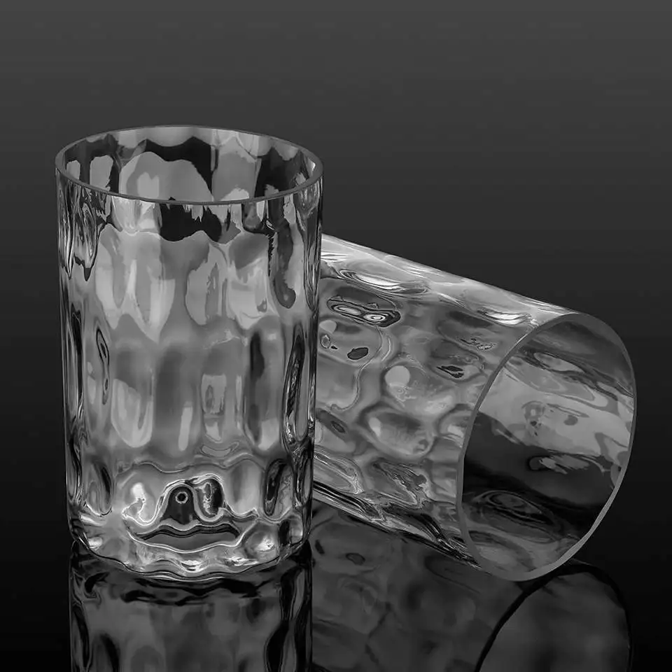 Hammered Clear Bubble Replacement Glass Light Cylinder Shades Fit For 2