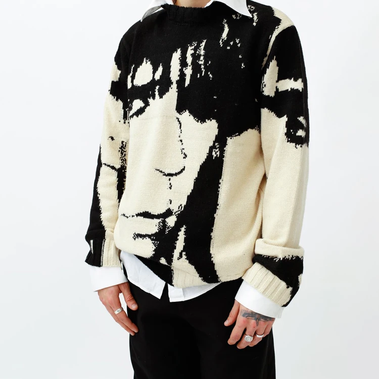 DiZNEW Custom Crew Neck Long Sleeve Plus size Cotton Wool Mens Pullover Custom Knit Sweater Men Sweaters details