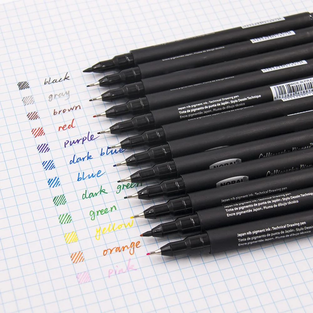10 Pcs/set 0.38mm Fine Line Drawing Pen For Manga Cartoon