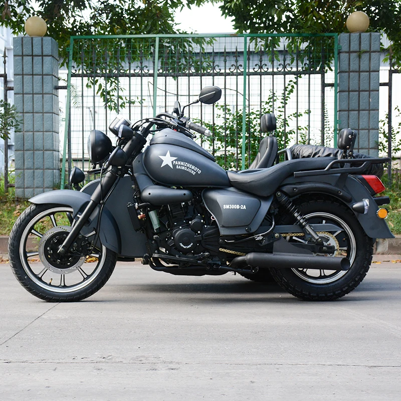 Tricycle Sidecar Bicycle Sidecar Cargo Three Wheeled Motorcycles 300cc Gasoline Motor Motorcycle Trike with Dsic Brake