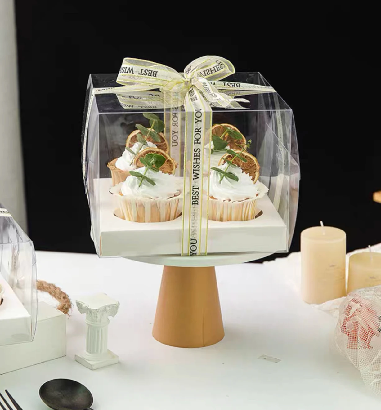 MAHIONG Lot de 150 boîtes à cupcakes individuelles en plastique transparent de 11,4 cm pour pâtisserie, fêtes et cadeaux