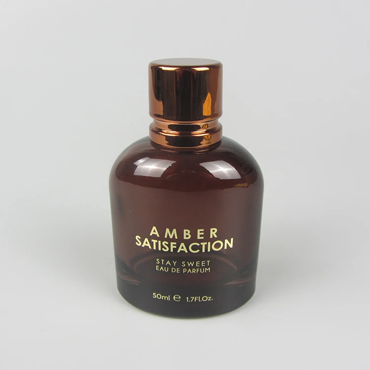50 мл круглая янтарная бутылка для духов из французского стекла, индивидуальные флаконы для парфюма