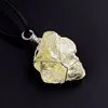 Cristallo di limone (argento con corda in cuoio)