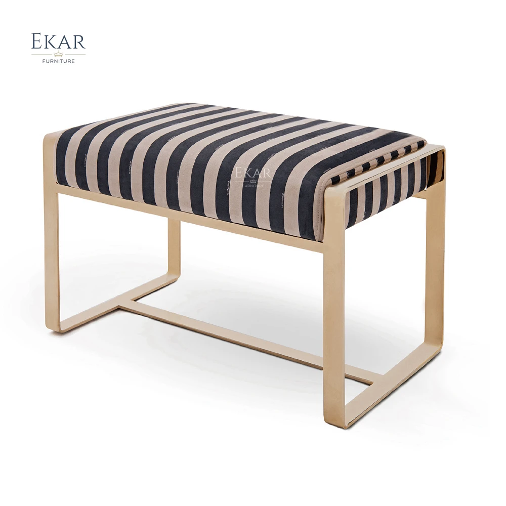 EKAR FURNITURE hot selling upholstered chair with metal feet modern stool