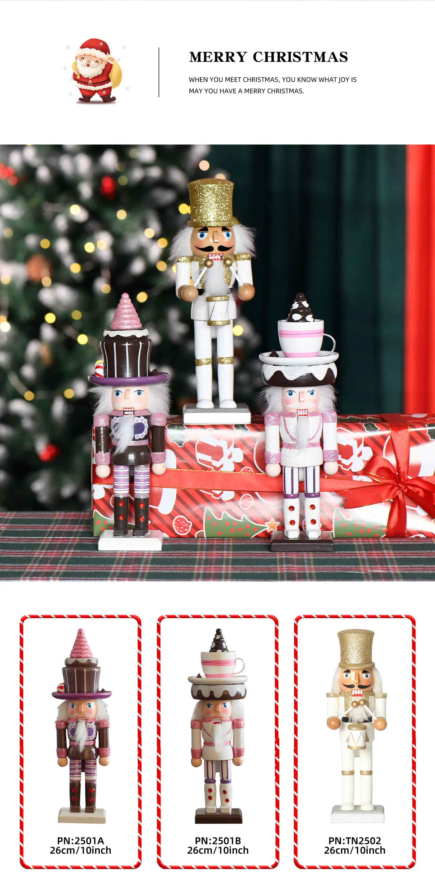 Nutcracker New Products Customizable Wooden 25cm Nutcracker For