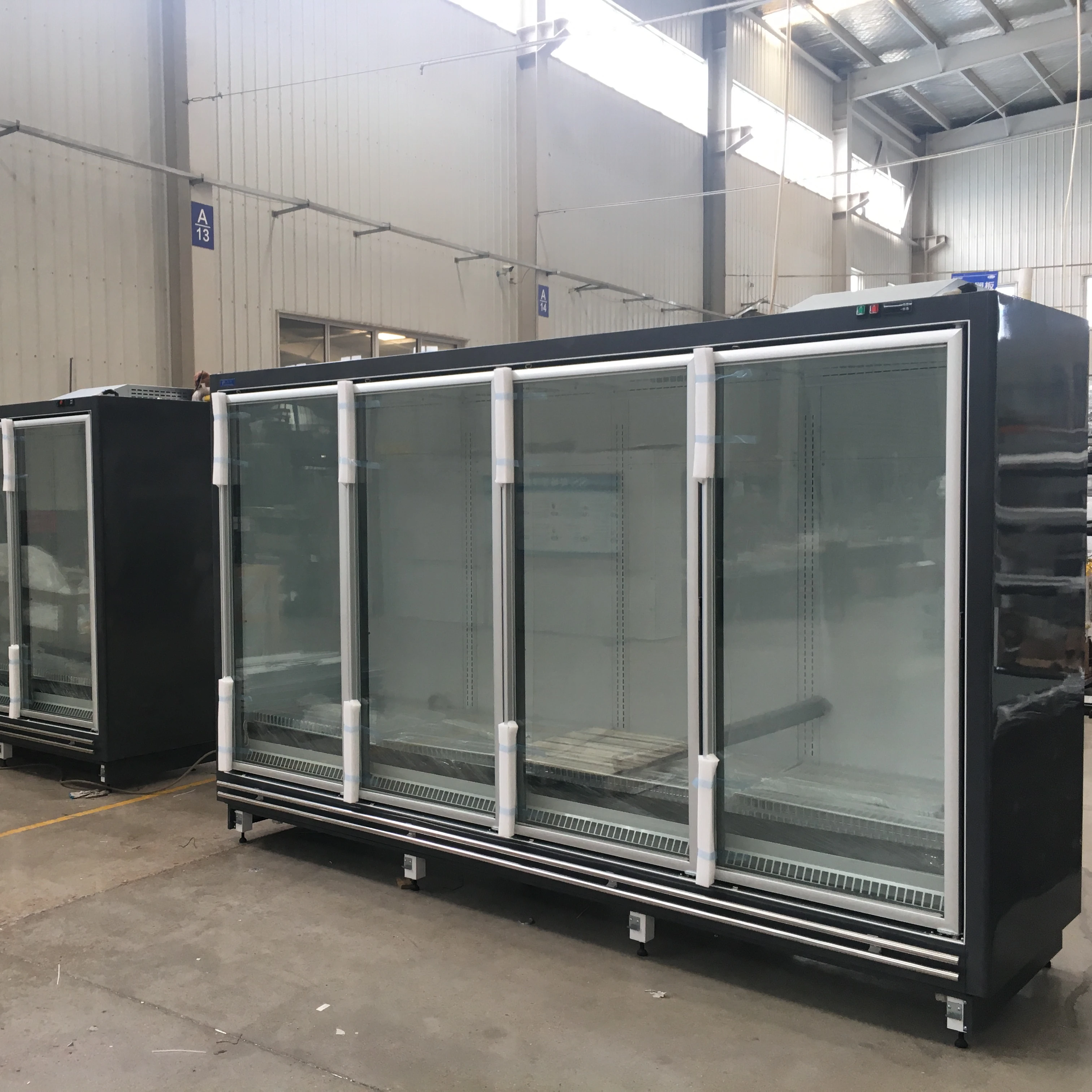 Competitive Prices Supermarket Multidecks Glass Door Refrigerator Display Showcase With Glass Door Fridges