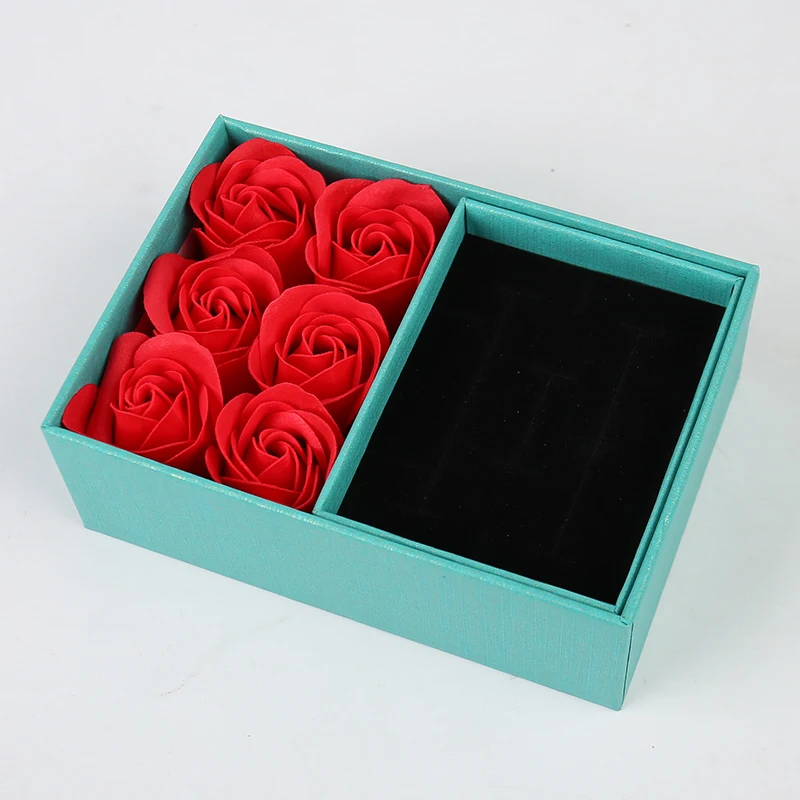 product custom valentines day gift box set with sponge jewelry gift packaging box for necklace with matching paper bags and soap rose-42