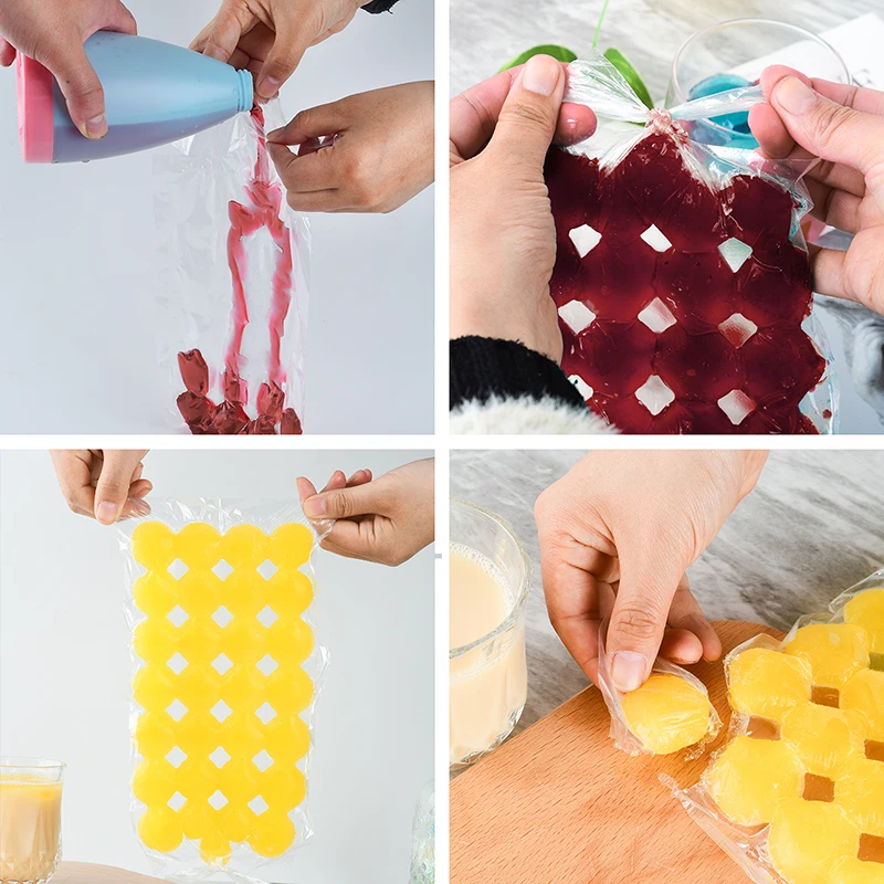 Custom Disposable Ice Cube Freezer Plastic Packaging Bags For Water And
