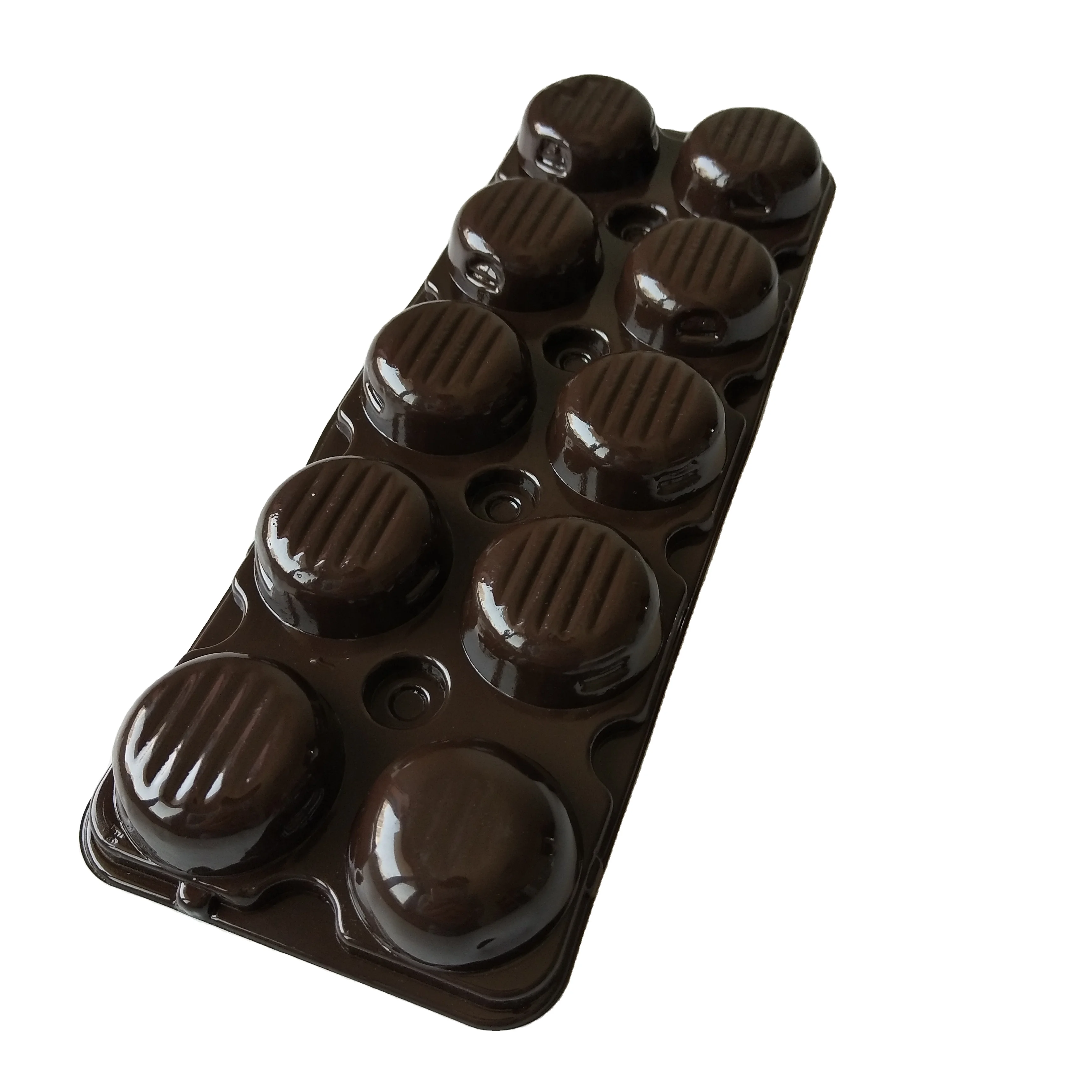 Plastic Customized Packaging Disposable 10 Cavities Plastic Blister Chocolate Trays